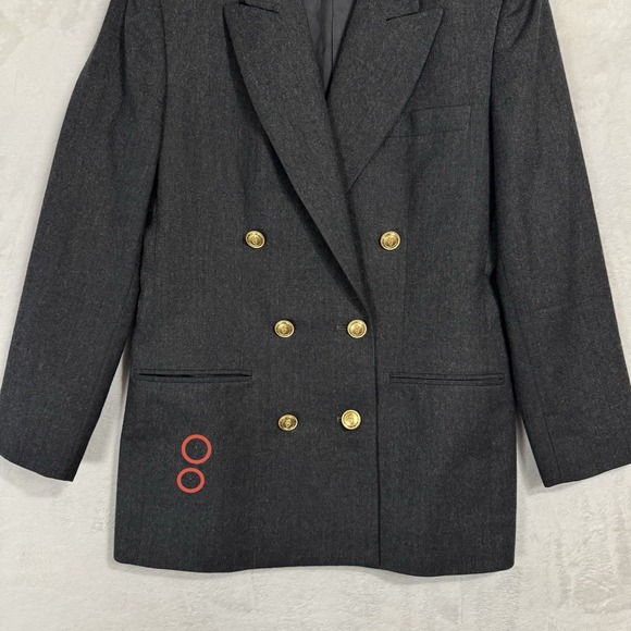 Vintage Talbots‎ Double Breasted Midi Skirt Suit Size 10 8 Wool Gold Button Read - Picture 9 of 16